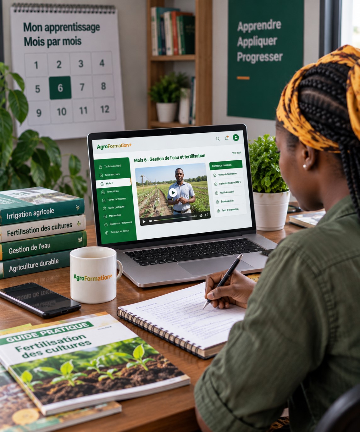 Apprentissage agricole et progression mensuelle